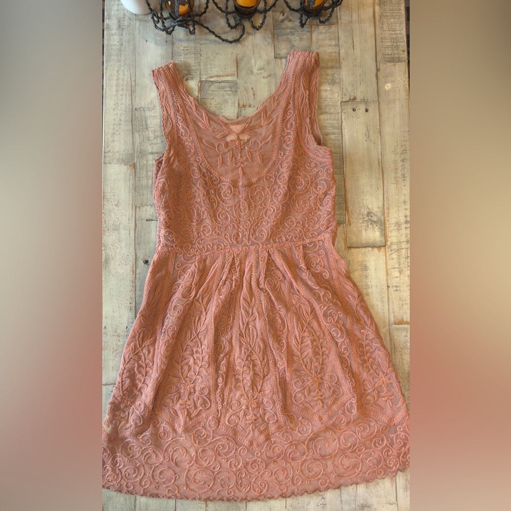 Anthropologie Baraschi Embroidered Lace Dress | Size 10 - Picture 4 of 4